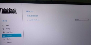 thinkbook16+ bios没有找到虚拟化vt-x开启选项
